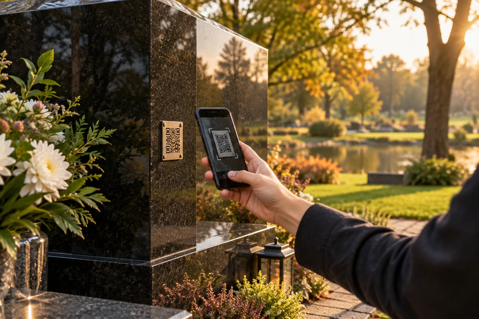 Сканирование QR-кода на памятном месте
